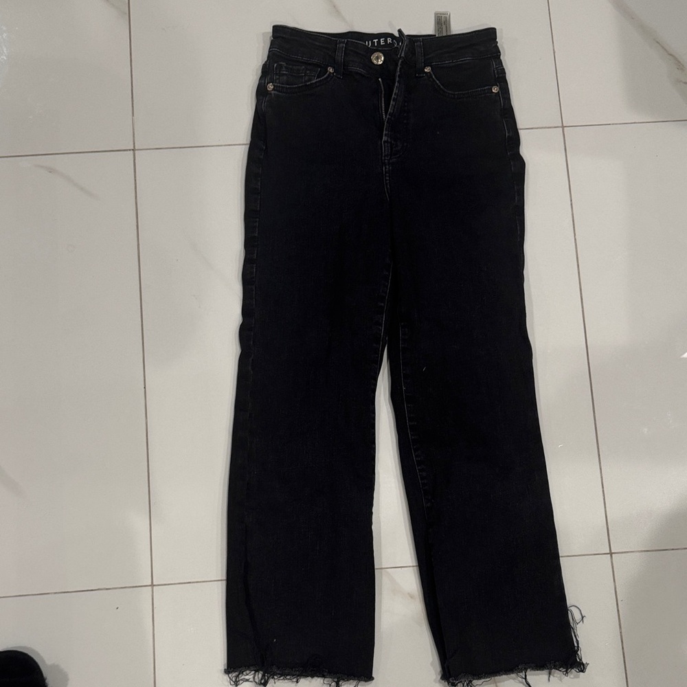 Uterque Black Straight Leg Women's Jeans